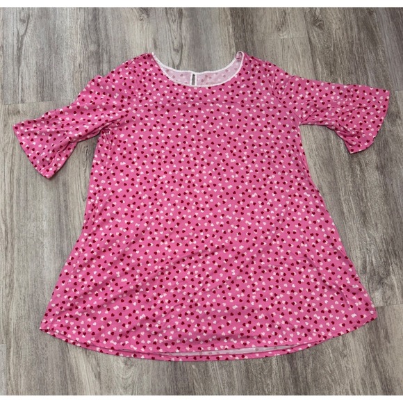 kate spade Other - Kate Spade New York Pink Heart Print Flutter Sleeve Nightgown Women's Size XL